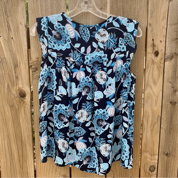 Pineapple Dream Smocked Tie Neck Shell - Picture 2 of 8